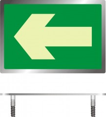 The direction of the escape route – floor marker for openwork construction