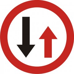 Give way to oncoming vehicles