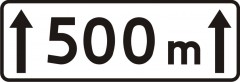 Road's length on which the prohibition sign is in the effect