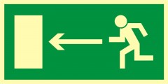 Znak ewakuacyjny - Kierunek do wyjścia drogi ewakuacyjnej w lewo