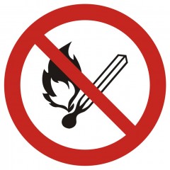 Keine offene Flamme; Feuer,offene Zündquelle und Rauchen verboten