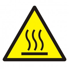 Warning; Hot surface