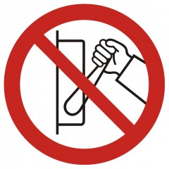 Betätigen der Maschine (Gerät) verboten