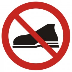 Betreten verboten für Personen, die Ihre Schuhe nicht ausziehen