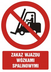 Znak BHP - Zakaz wjazdu wózkami spalinowymi