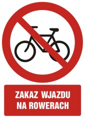 Znak BHP - Zakaz wjazdu na rowerach