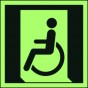 Emergency exit for people unable to walk or with walking impairment (left)