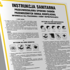 Instrukcja sanitarna przeciwdziałania epidemii chorób przenoszonych drogą kropelkową- informacja dla pracownika i osoby współpracującej