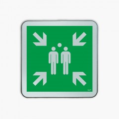 Evacuation assembly point- road sign