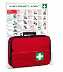 Punkt pierwszej pomocy PLEXI mały z kieszenią na AED