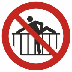 Znak BHP - Zakaz przechodzenia przez ogrodzenie